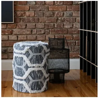 OBSESSION Sitzhocker Hocker My Nomad Pouf (1 St), rund, Ø 36 cm, Höhe 50 cm, handgearbeitet, Wohnzimmer & Schlafzimmer blau