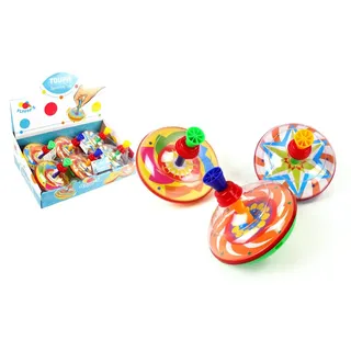 FLYPOP'S - Kreisel - Kinderspielzeug - 030180 - Zufällige Farbe - Kunststoff - Rotation - Geschwindigkeit - Geschenk - Unterhaltsam - Geburtstag - Kinderspielzeug - 13 cm - Ab 3 Jahren