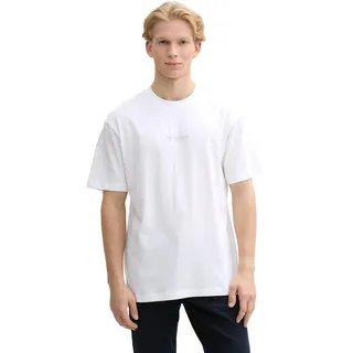 TOM TAILOR Denim T-Shirt mit Foto-Print, Bright Ibiza Blue, L