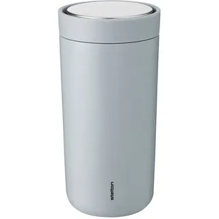 Stelton to-Go Click - Thermobecher, doppelwandige Isolierflasche - Rostfreier, auslaufsicherer Kaffeebecher/Teebecher mit Smart-Click-Deckel - Heiße & kalte Getränke - 0,4 Liter, Soft Cloud