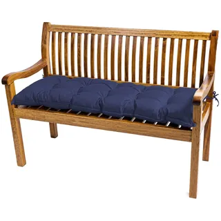 TexDeko® Garden Bankauflage Outdoor Polsterauflage 170x50x8 cm Dunkelblau | In- & Outdoor, wasserabweisend, UV-beständig, Bankpolster gesteppt, formstabiles Sitzpolster mit Vließmantel, für Gartenbank