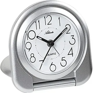 Atlanta 1909/19 Wecker Reisewecker Klappwecker Quarz analog silbern - Silber