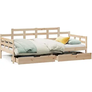 vidaXL Tagesbett mit Schubladen 90x190 cm Massivholz Kiefer - Braun