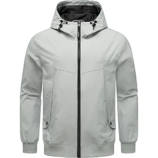 Outdoorjacke RAGWEAR "Outdoorjacke Tyller", Herren, Gr. XXL, grau (light grau), Obermaterial: 74% Baumwolle CO. 26% Nylon NY.  Obermaterial: Futter: 100% Polyester PES., lässig geschnitten hüftlang, hoch geschlossener Ausschnitt, Ärmel ohne Ärmelschlitz Rippbündchen, Jacken Outdoorjacke, Leichte Übergangsjacke mit Kapuze
