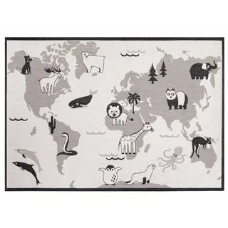 Primaflor Primaflor-Ideen in Textil Kinderteppich »LINIA - Weltkarte« rechteckig 3 mm Höhe Flachgewebe, Motiv Weltkarte, In- und Outdoor geeignet, Kinderzimmer,