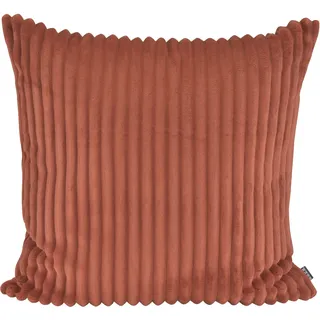 Dekokissen H.O.C.K. "Velo", terra, unifarben, B:60cm H:10cm L:60cm, Obermaterial: 100% Polyester. Füllung: 100% Polyester, Dekokissen_Sitzkissen_Kissenhüllen, Dekokissen, Cordkissen inkl. Füllung, 60x60cm, Rückenkissen, Sofakissen