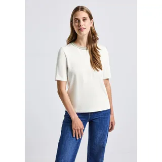 STREET ONE Shirt mit Rippdetail - weiß