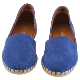 Espadrille VERBENAS "CARMEN SERRAJE", Damen, Gr. 36, blau (royalblau), Veloursleder, Schuhe Espadrille, Sommerschuh, Schlappen mit Jute-Rahmen, Topseller