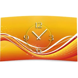 Digital Designer Art abstrakt Designer Wanduhr modernes Wanduhren Design leise kein ticken DIXTIME 3D-0395 - Gelb