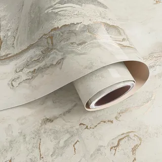 VaryPaper Marmor Tapete Beige Gold 40cmx200cm Marmor Folie Selbstklebend Klebefolie Möbel Marmoroptik Küchenrückwand Arbeitsplatte Folie Küche Wandtapete Badezimmer Wasserfest Esszimmer Tische