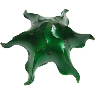 Orientalische Lampe Deckenleuchte Hängelampe marokkanische Deckenlampe Lederlampe STERN Gecko 63 cm, grün - Grün