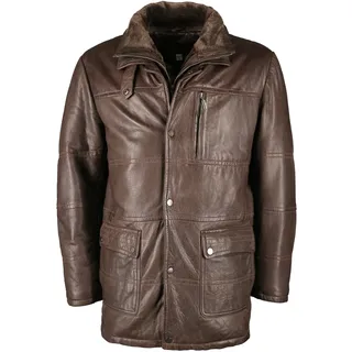 Lederjacke JCC "Lederjacke JCC-09-703", Herren, Gr. 50, braun (schwarz braun), Obermaterial: 100% Lammleder LEL. Futter: 100% Polyester PES., Jacken Lederjacke
