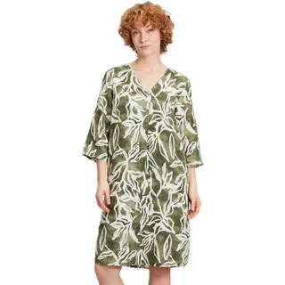 Cartoon Damen Sommerkleid mit Muster Cream/Green,38