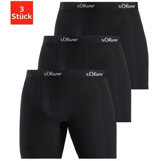 s.Oliver Langer Boxer »Boxershorts für Herren« Packung, 3 Stk. mit längerem Bein, schwarz,