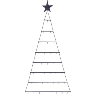 Dekobaum "Weihnachtsdeko, Wandbaum zum Hängen, aus Metall", grau (anthrazit), B:58cm H:122cm, Metall, CHRISTMAS GOODS BY INGE, Dekofiguren, Dekobaum, Höhe ca. 122 cm, Hängedeko für Weihnachten
