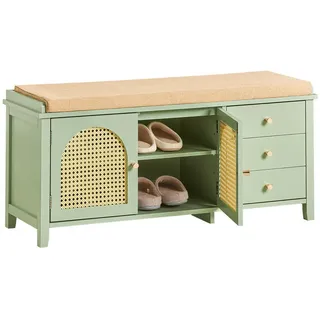 SoBuy Schuhbank 100 x 46 x 34 cm Grün / Grün