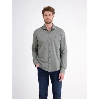 Langarmhemd LERROS "Herren Jerseyhemd, Stil trifft auf Komfort", Herren, Gr. M, Normalgrößen, blau (classic navy), 100% Baumwolle, Hemden Langarmhemd