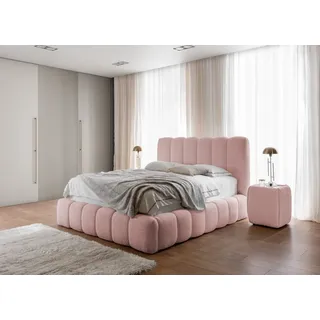 yourhouse24 Polsterbett Cande mit Bettkasten und Lattenrost - Rosa