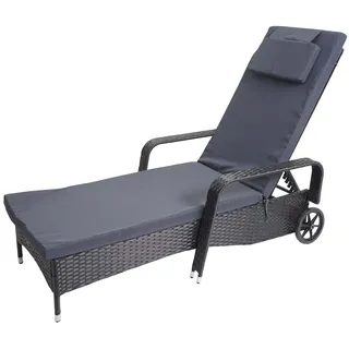 Mendler Carrara Sonnenliege 197 x 71 x 108 cm anthrazit/grau