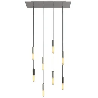 Creative Cables Rectangular Rose-one Xxl 8 Falls With Bulbs Hängelampe - Satin Steel - One Size