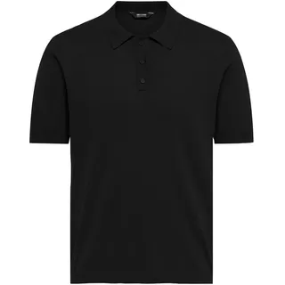 ONLY & SONS Herren Regular Fit Poloshirt Einfarbiges Basic Business Shirt ONSWYLER, Farben:Schwarz, Größe Pullover:XL