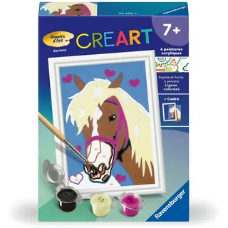 Ravensburger - CreArt Kids 8x12cm - Kunstnummer - Pferd Herz - Malen nach Zahlen Set - ab 7 Jahren - 25992