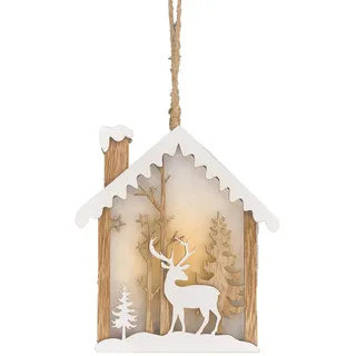 Weihnachten 14cm Mini Licht Wandbehang Haus Silhouette Kiste Nachtlicht -