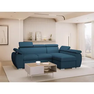 Mirjan24 Eckcouch Cord 2-Sitzer Blau