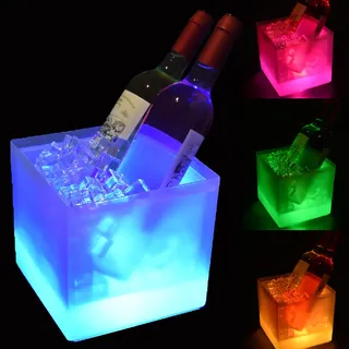 3.5L Eiskübel LED, Bunte Led Eiskübel für Flaschen, Eiskübel mit automatischem Farbwechsel, Für Partys, Häuser, Bars, Clubs, Themenrestaurants, kann Rotwein, Saft, Bier einfrieren
