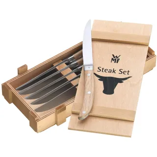 WMF Ranch Steakmesser Set 6-tlg. Cromargan Edelstahl mattiert Eichenholz