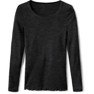 CALIDA True Confidence Langarmshirt Damen, aus Wolle-Seide, Feinripp, temperaturausgleichend und geruchsneutralisierend