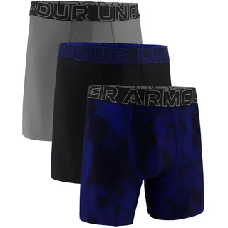 Under Armour Herren Performance Tech Boxerjock Slip, 15,2 cm Innennaht, Ganztägiger Komfort und Weich Retroshorts, Royal Windstream Print, 3er-Pack, M