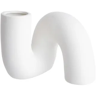 Butlers Vase Pipe , Weiß , Keramik , 16 cm , Dekoration, Vasen, Keramikvasen