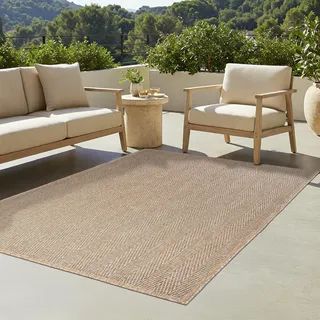 Tapiso Teppich YUCANA Outdoor Beige Balkon UV-beständig 200 x 300 cm - Beige