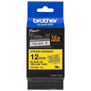 Brother TZe-S631 laminiert schwarz auf gelb 1,2cm x 8m