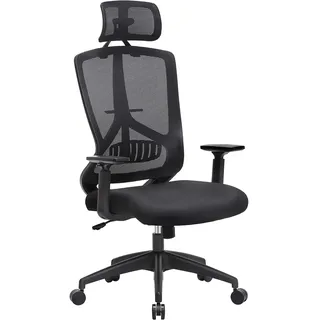 Songmics Bürostuhl Stoff Schwarz
