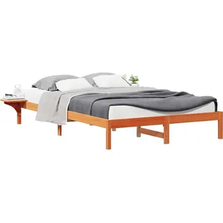 SYFAXTM Bettgestell mit Nachttischen Wachsbraun 140 x 220 cm - Braun