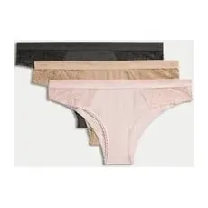 Womens Body by M&S 3er-Pack Brazilian-Slips aus Baumwolle - Soft Pink, Soft Pink, 12