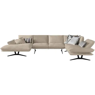 Dieter Knoll Wohnlandschaft , Sandfarben , Leder , Echtleder , Anilinleder, Büffelleder , Uni , U-Form , 359x217 cm , Dgm , Typenauswahl, Fußauswahl, Lederauswahl, Stoffauswahl, seitenverkehrt erhältlich, Hocker erhältlich, Rücken echt, individuell planbar , Wohnzimmer, Sofas & Couches, Wohnlandschaften, Wohnlandschaften in U-Form