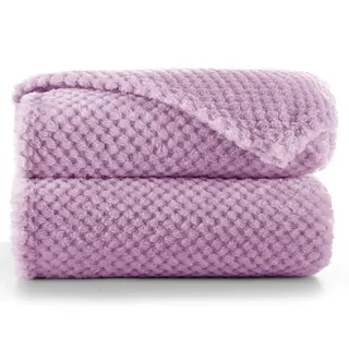 DecoKing Kuscheldecke 220x240 cm lila Decke Microfaser Wohndecke Tagesdecke Fleece weich sanft kuschelig skandinavischer Stil Henry