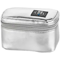 Kleines Kühlmäppchen Kühltasche für Kosmetik, Medizin, Reisen, Ausflüge in Silber 14 x 8 x 8 cm, ca 0,5 L Volumen