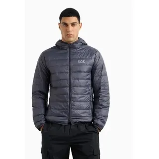 EA7 für Herren. 8NPB24_PNGPZ Faltbare Daunenjacke Core Identity mit Kapuze grau (XXL), Lässig, Polyamid
