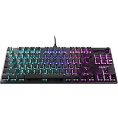 Roccat Vulcan TKL Linear PC Gaming Keyboard, Titan Switch Mechanical with Per Key AIMO RGB Lighting, Tenkeyless, Compact Design, Anodized Aluminum Top Platte, Detachable USB-C Cable, Black