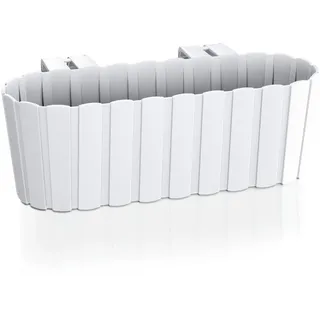 Prosperplast Boardee Hook Blumenkasten Balkonkasten Blumentopf Pflanzkasten 4,9L 383x212x130mm (Weiß)