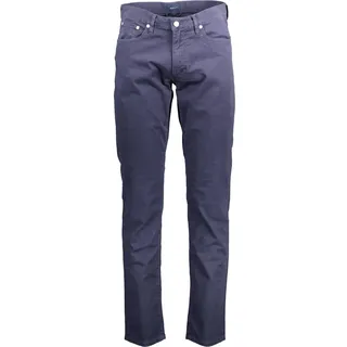 GANT Bio-Baumwollhose mit 5 Taschen und Logo : Größe - 35L34 Größe: 35L34 - Blau
