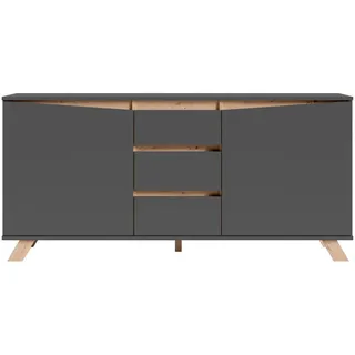 byLIVING Sideboard VALENTIN, Breite 160, cm anthrazit/Artisan Eiche