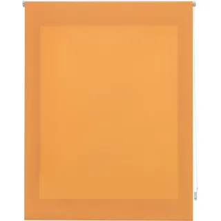 DECORBLIND | Raffrollo, lichtdurchlässig, glatt, Maße Rollo: 160 x 175 cm (B x L), Maße Stoff, einfarbig, 157 x 170 cm, lichtdurchlässig, Orange, einfache Montage an Wand oder Decke