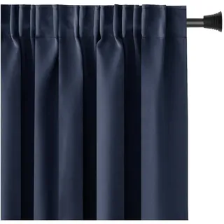 restilo Blackout Vorhang 140x270 cm Indigo 1 St. Kräuselband Verdunkelungsvorhang Blickdicht Fensterdekoration Dekoschal Dekorvorhang Blackout