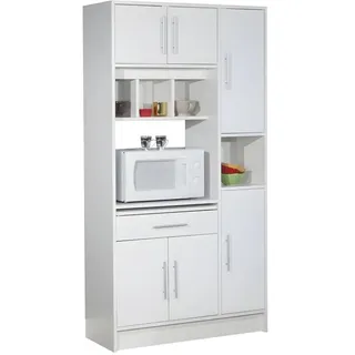 Symbiosis 8070 x 2121 a80 Servierwagen Buffet Mikrowelle Holz weiß 88 x 180 x 40 cm