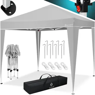 KESSER® Pavillon 3x3m | wasserdicht | inkl. Tragetasche mit Rollen| Pop-Up Klicksystem | UV-Schutz 50+ | Faltpavillon | Gartenzelt | Partyzelt | Metall-Verstrebungen - Grau